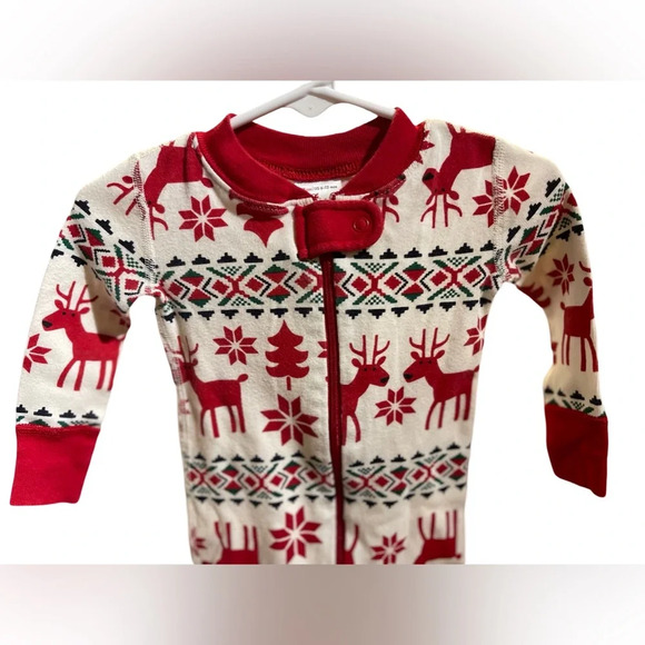 COPY - - NWOT Hanna Andersson Baby Organic Cotton Holiday Zip Sleeper Dear Deer - Picture 2 of 8